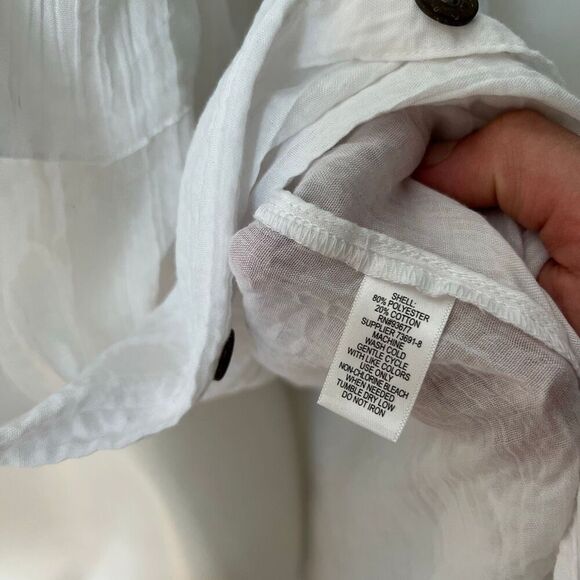 Mynah Lightweight white oversized button down beach cover - Picture 3 of 7